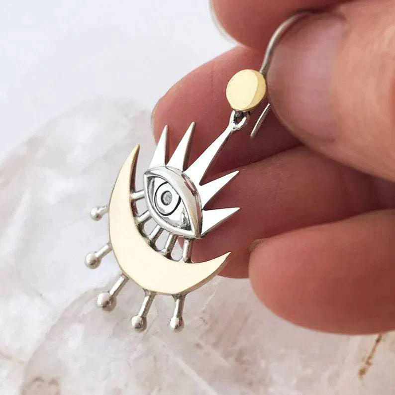 Boucles d'oreilles bohèmes égyptiennes en argent