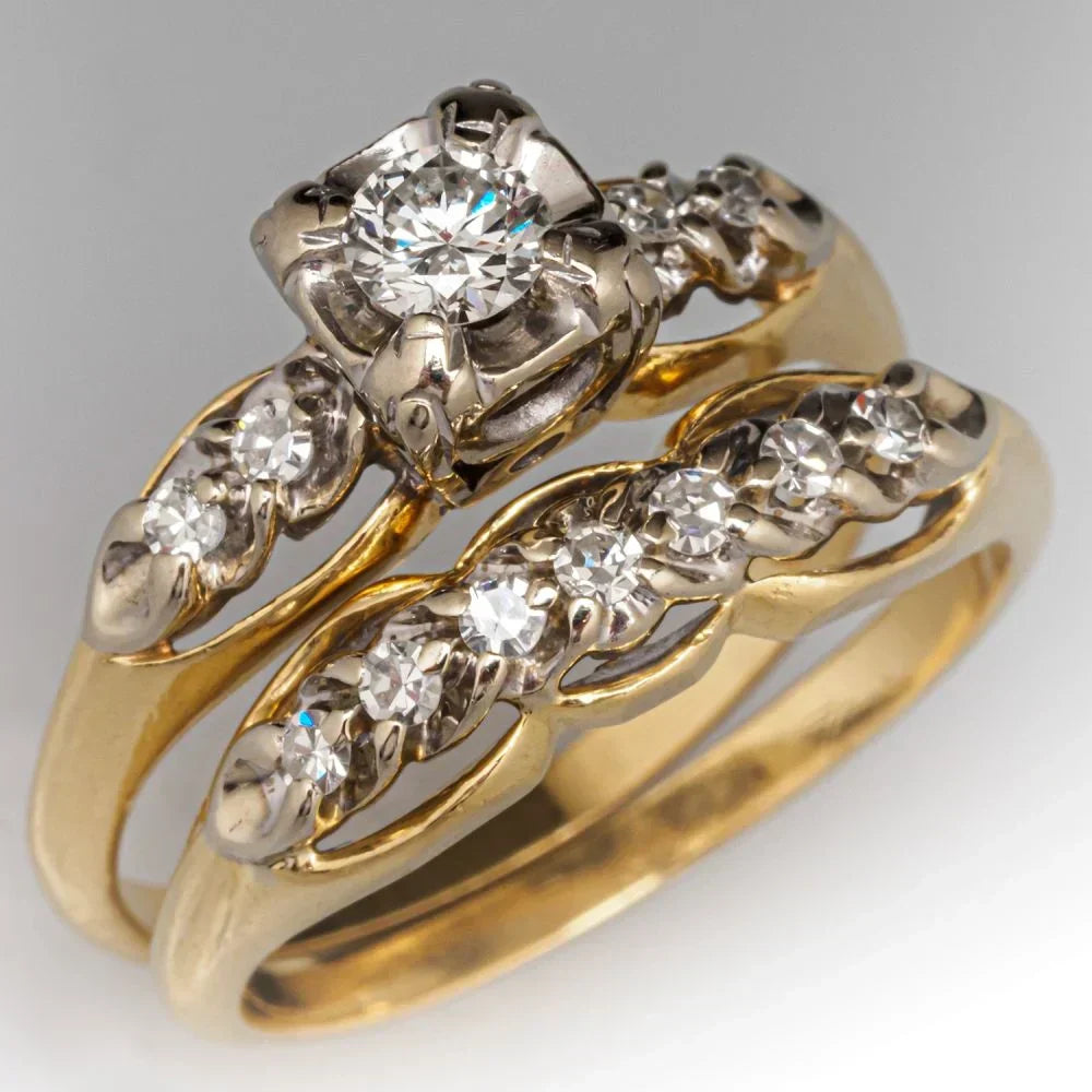 Ensemble de bagues vintage en diamant