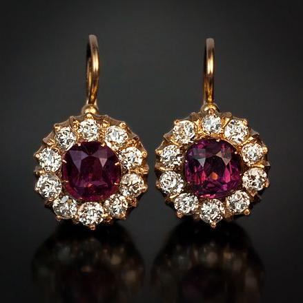 Boucles d'oreilles vintage arrondies rouge vif - Lydieannejewelry