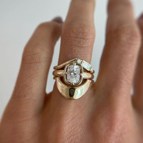 Ensemble de bagues vintage en or brillant - Lydieannejewelry