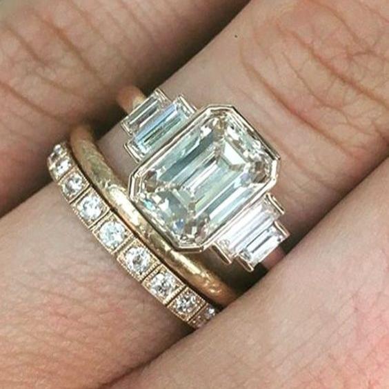 Ensemble de bagues vintage en cristal et turquoise - Lydieannejewelry