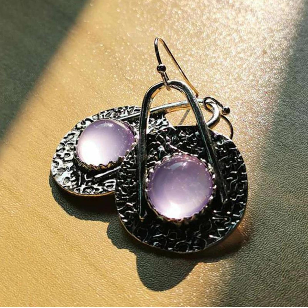 Boucles d'oreilles argentées Boho Star Crystal