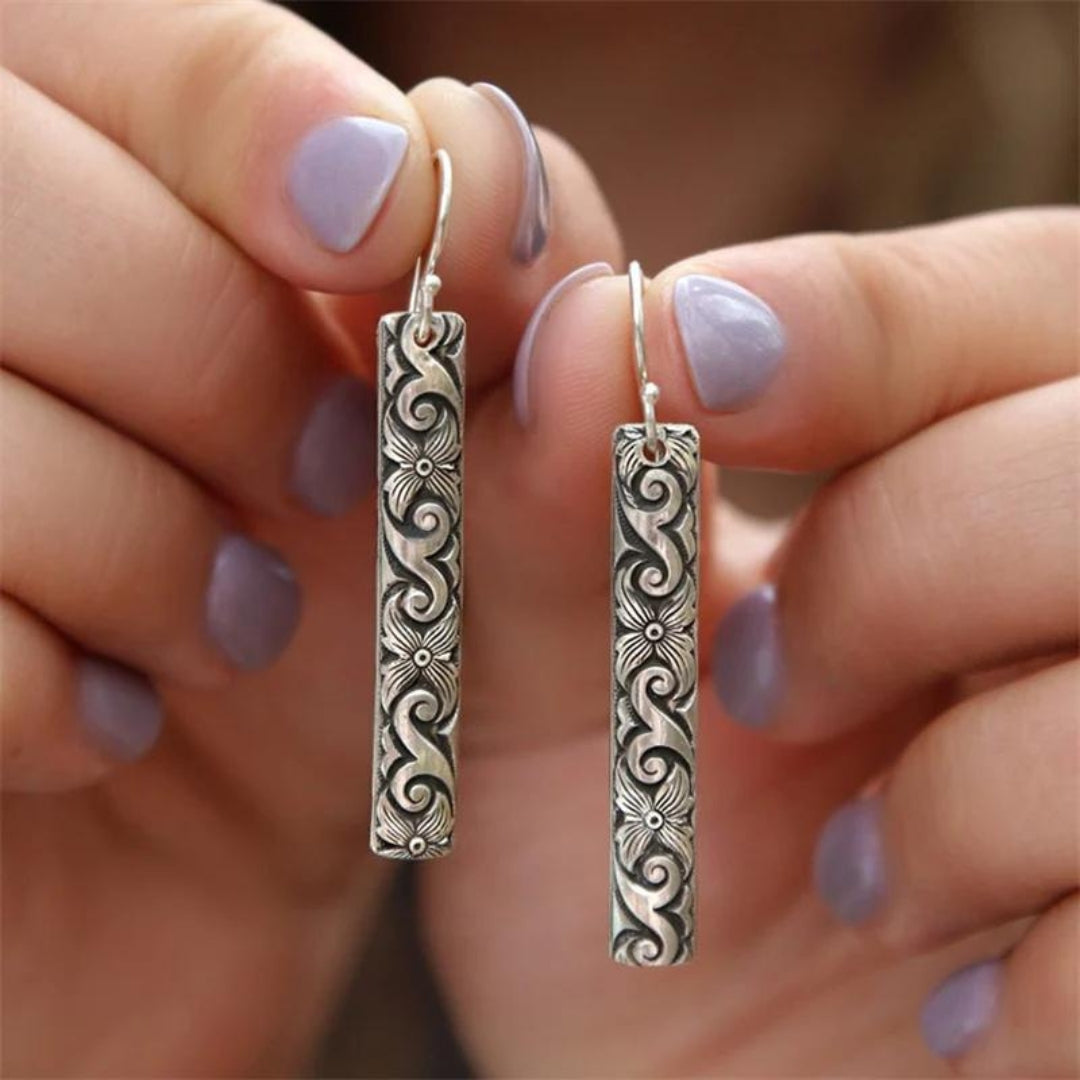 Boucles d'oreilles Boho Mandala plaquées argent