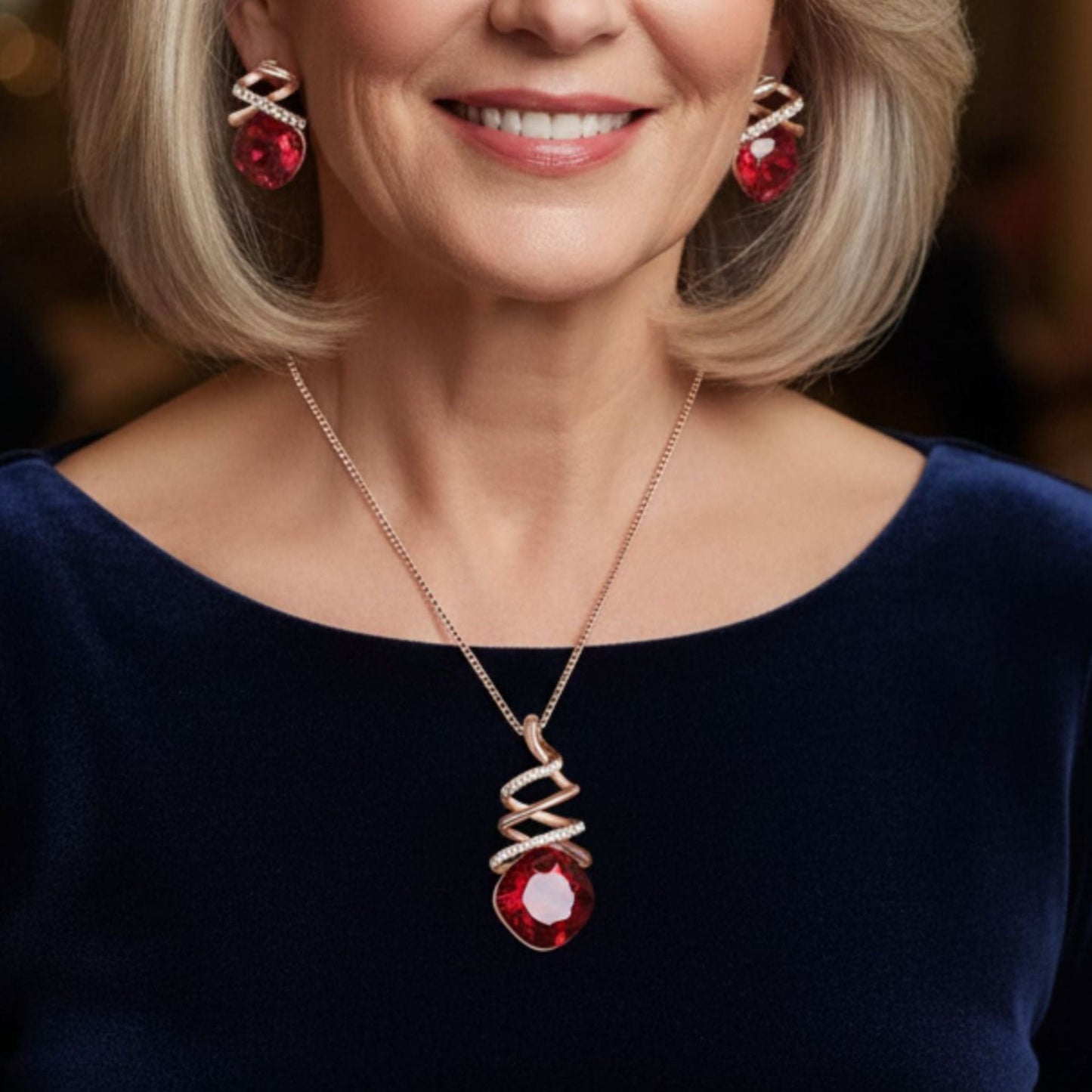 Ensemble élégant collier et boucles d'oreilles pour mariée