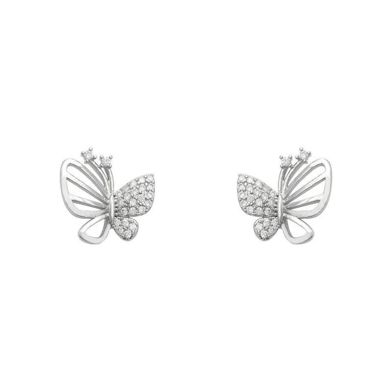 Élégantes boucles d'oreilles papillon en zircon