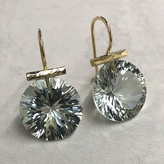 Boucles d'oreilles vintage vertes arrondies