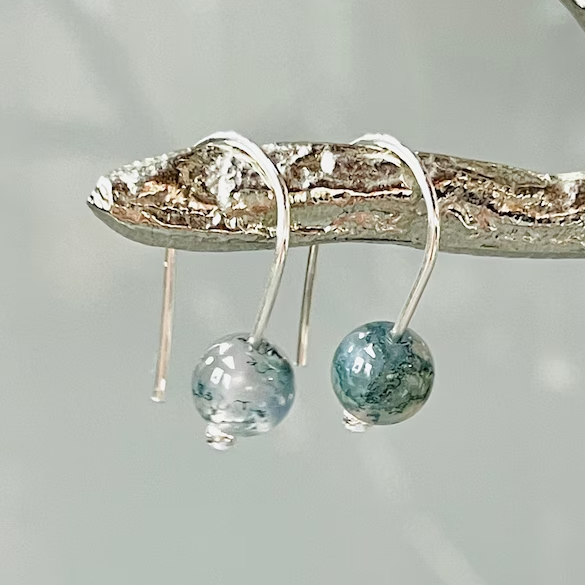 Boucles d'oreilles vintage sphères bleues