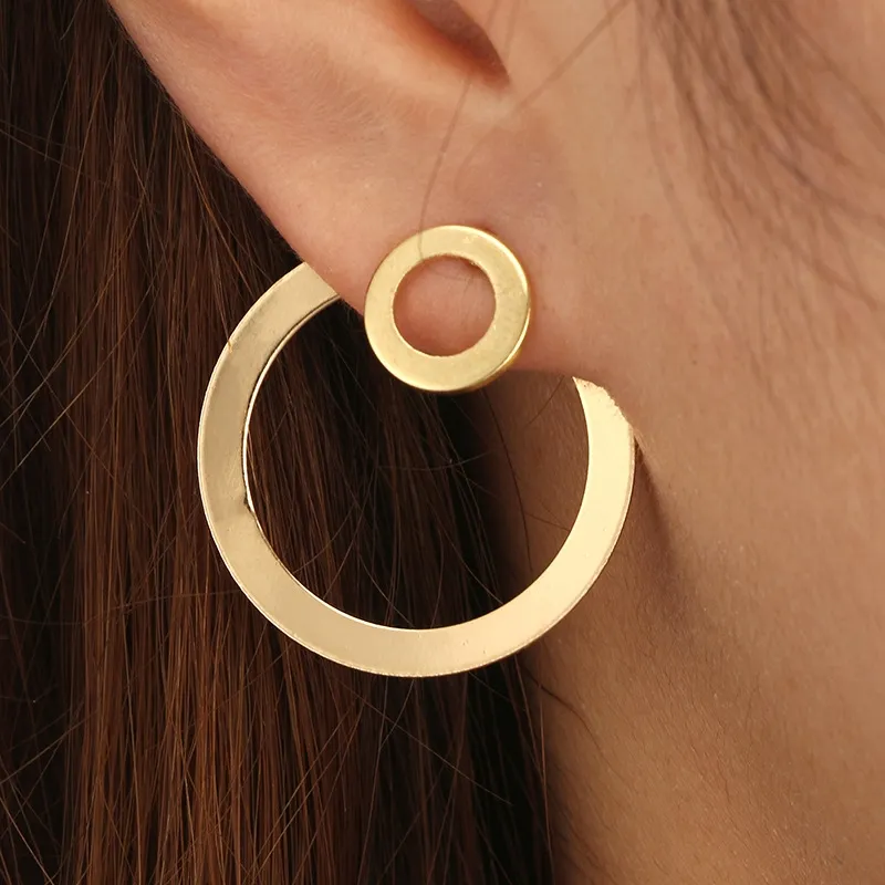 Boucles d'oreilles vintage grandes cercles dorées