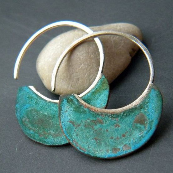 Boucles d'oreilles vintage turquoise délavées