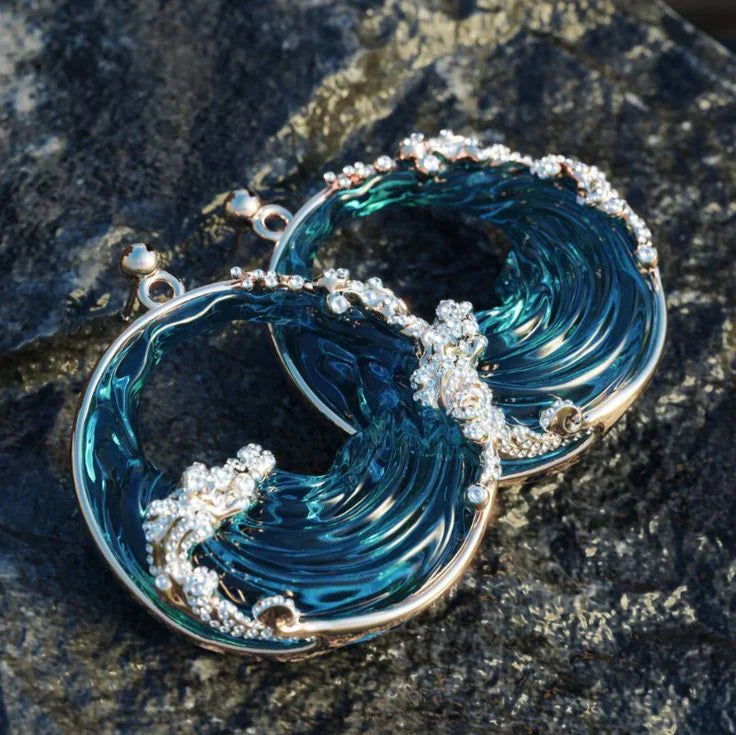 Boucles d'oreilles vintage Ocean Wave