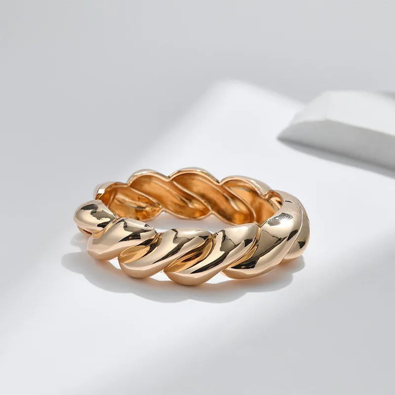 Bracelet ajustable vintage en or torsadé - Lydieannejewelry