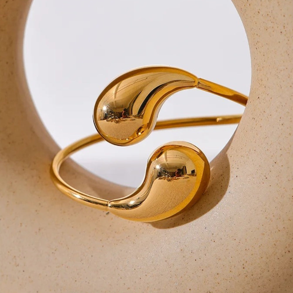 Bracelet ajustable avec motif abstrait en or - Lydieannejewelry