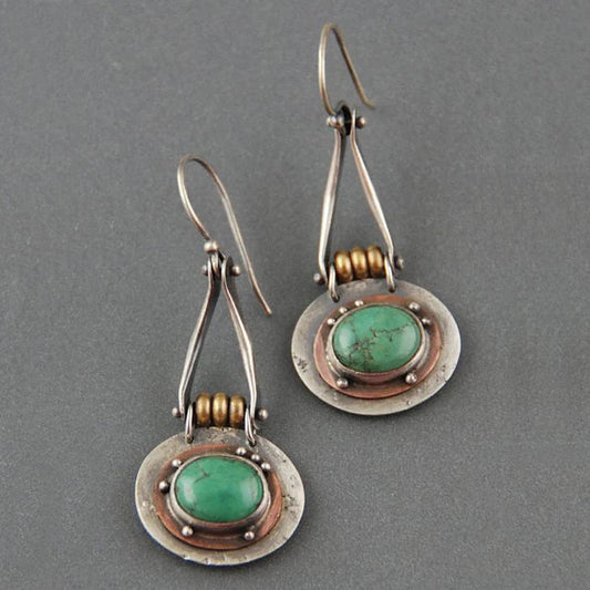 Boucles d'oreilles bicolores turquoise