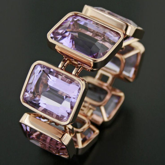 Bracelet vintage en or violet