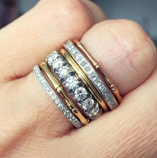 Ensemble de bagues vintage intemporelles en zircone