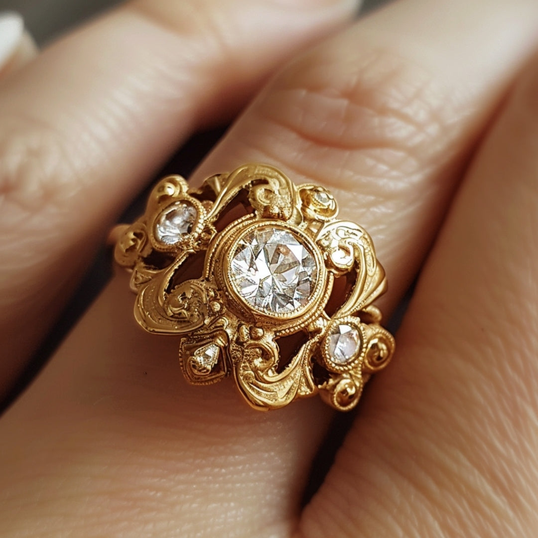 Bague à zircone en couches