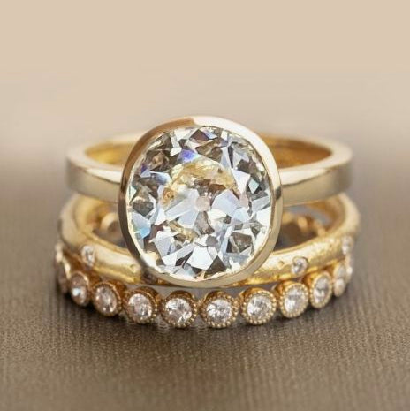 Ensemble de bagues vintage uniques en or - Lydieannejewelry