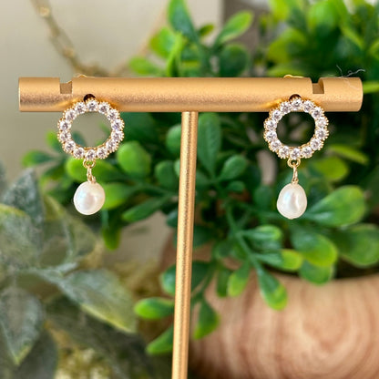 Boucles d'oreilles Belina à cercle ouvert et perles - Lydieannejewelry
