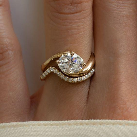 Ensemble de bagues vintage en zircone ondulées - Lydieannejewelry