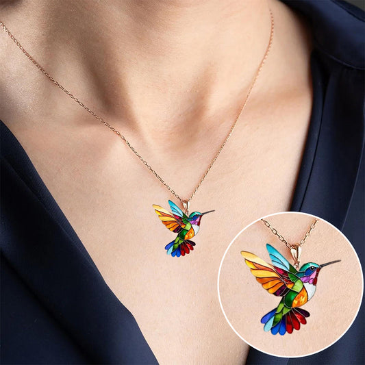 Collier coloré avec colibri