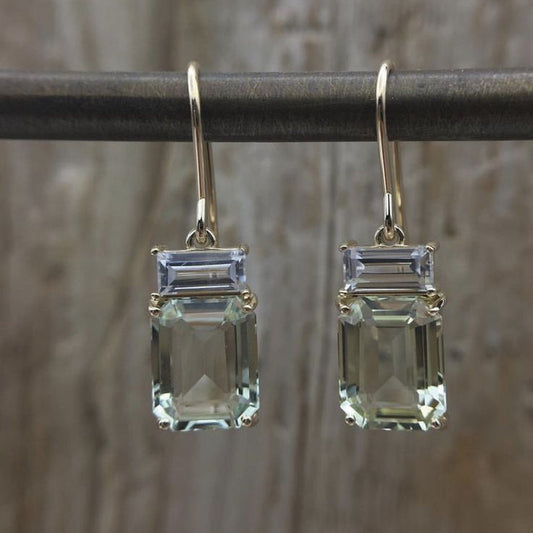 Boucles d'oreilles vintage vert bleu clair