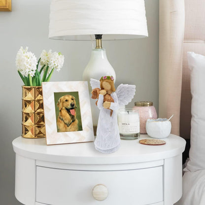 Coffret cadeau commémoratif pour chien avec figurine « Ange de l'amitié » et bracelet chakra « Rainbow Bridge »