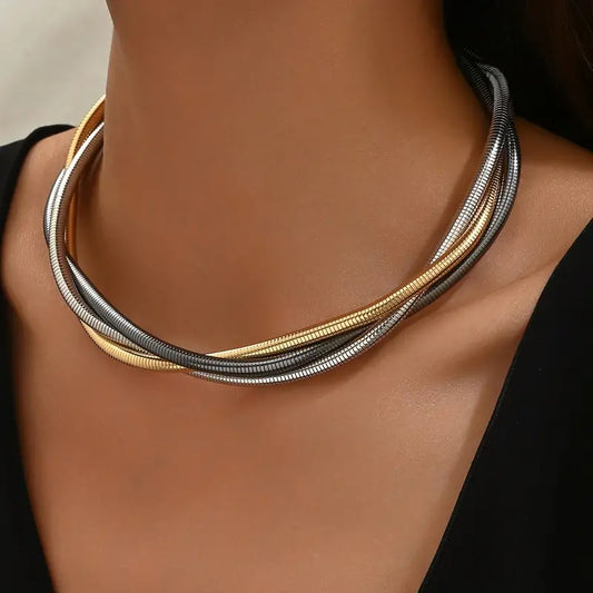Collier vintage épais à plusieurs rangs