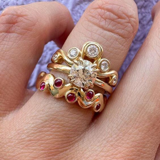 Ensemble de bagues cocktail vintage