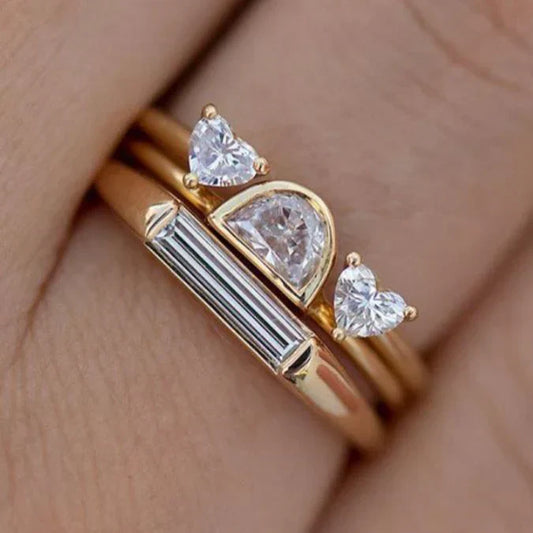 Ensemble de bagues vintage en cristal