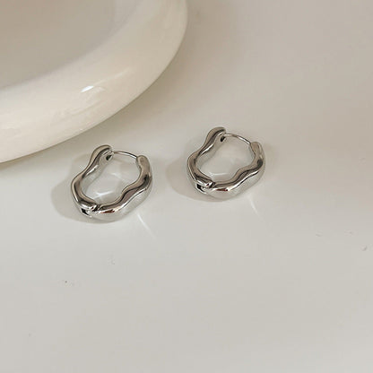 Boucles d'oreilles vintage irrégulières en or et argent