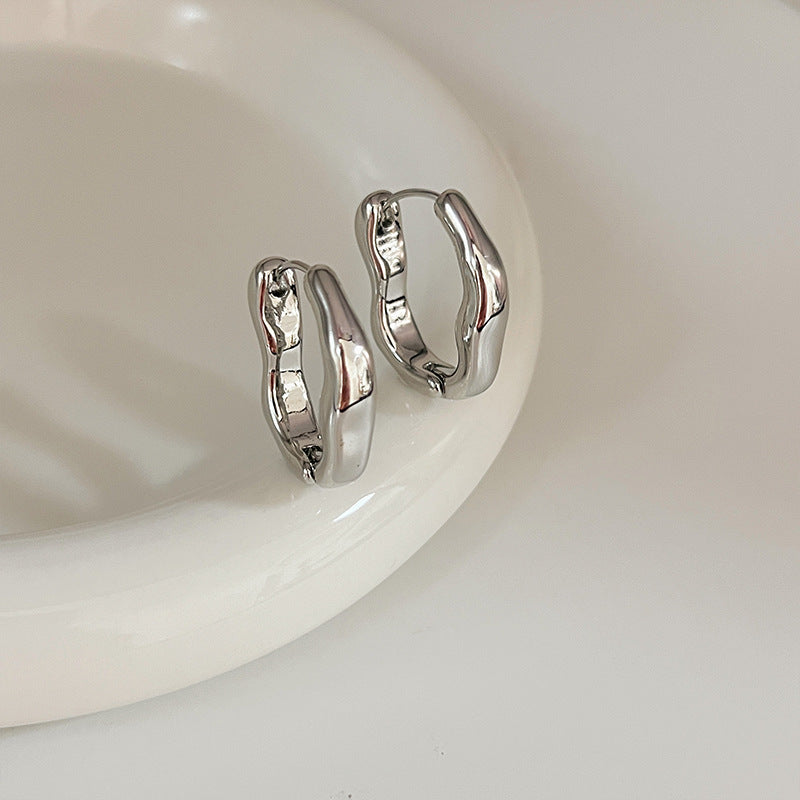 Boucles d'oreilles vintage irrégulières en or et argent