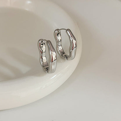 Boucles d'oreilles vintage irrégulières en or et argent