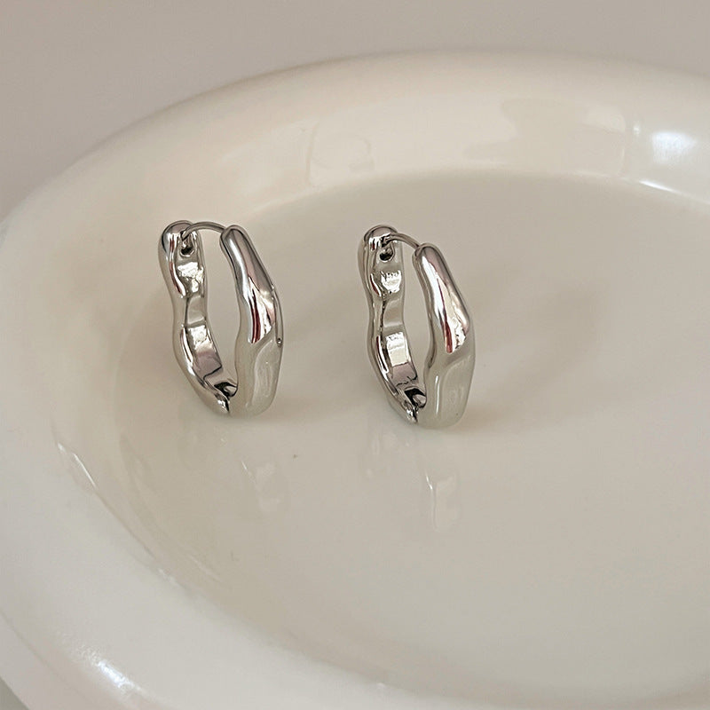 Boucles d'oreilles vintage irrégulières en or et argent