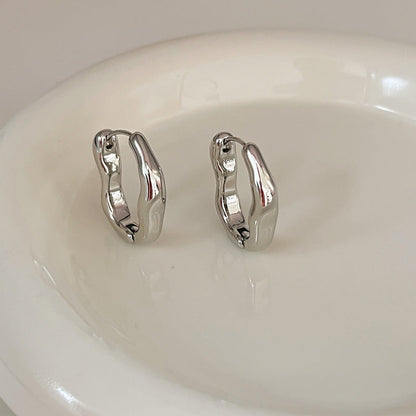 Boucles d'oreilles vintage irrégulières en or et argent