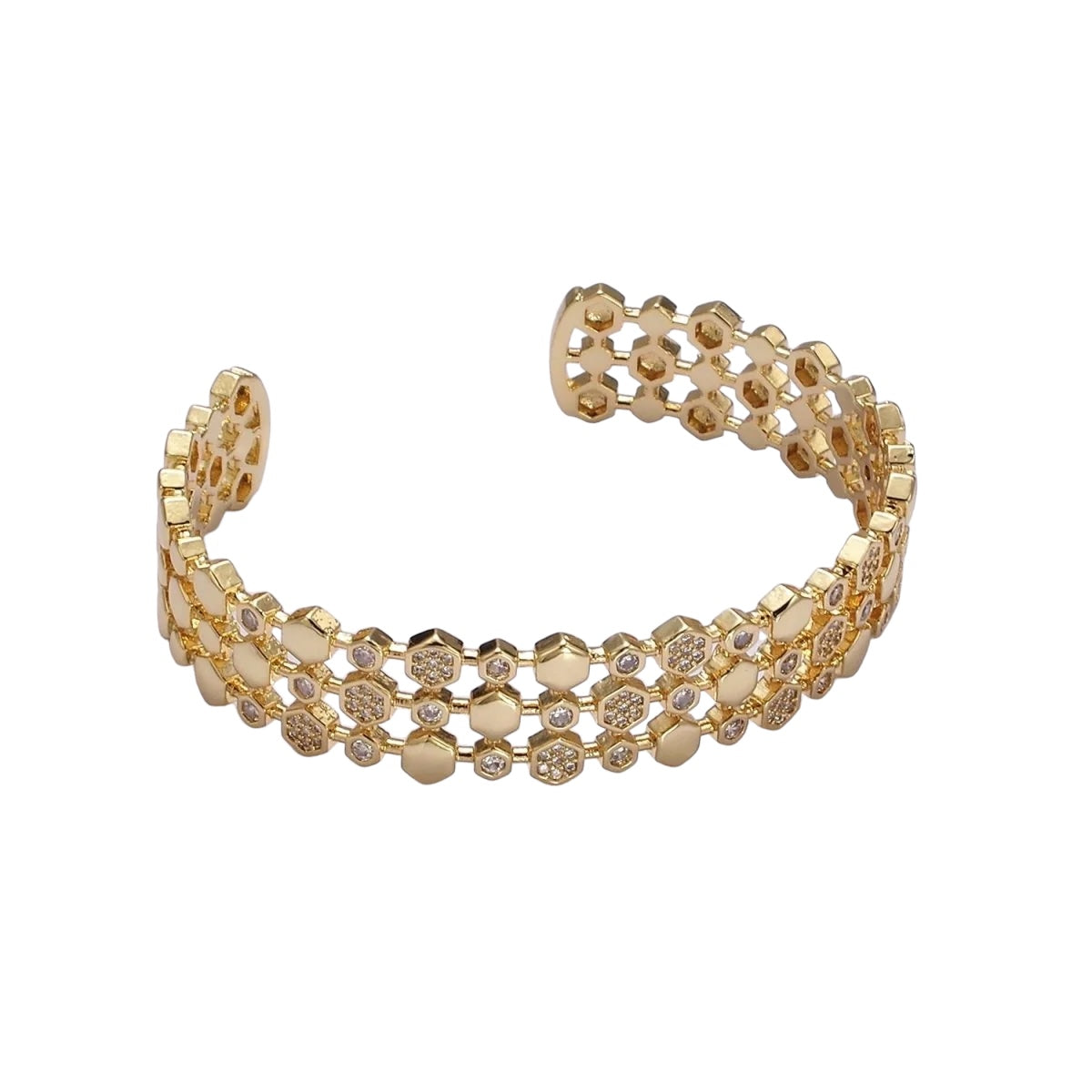 Bracelet manchette hexagonal Gavriella - Lydieannejewelry