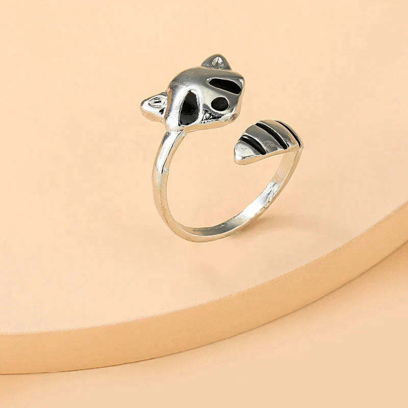 Bague ajustable Raccoon en argent 925