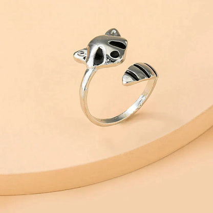 Bague ajustable Raccoon en argent 925