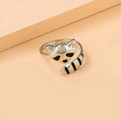 Bague ajustable Raccoon en argent 925