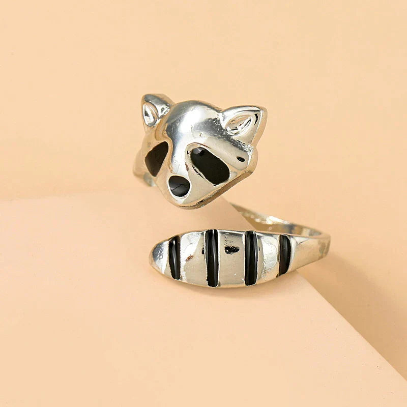 Bague ajustable Raccoon en argent 925