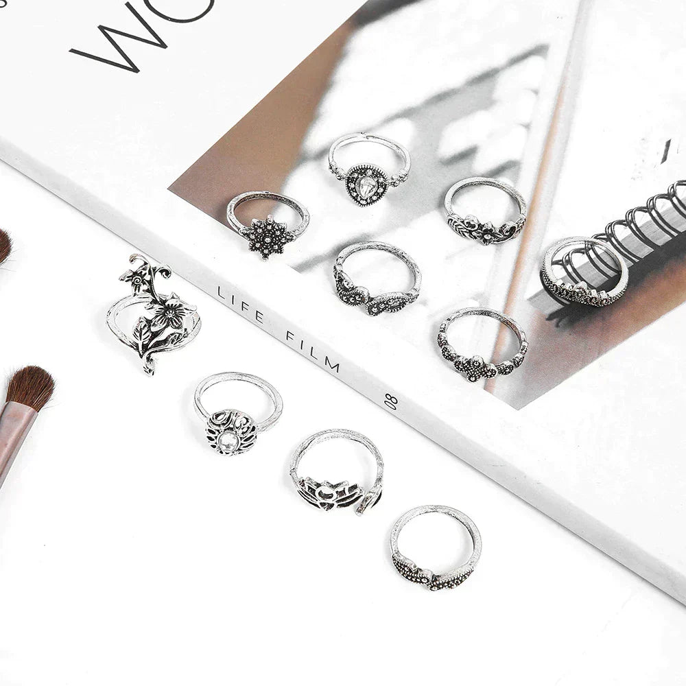 Pack de bagues Enchanted Forest en argent antique