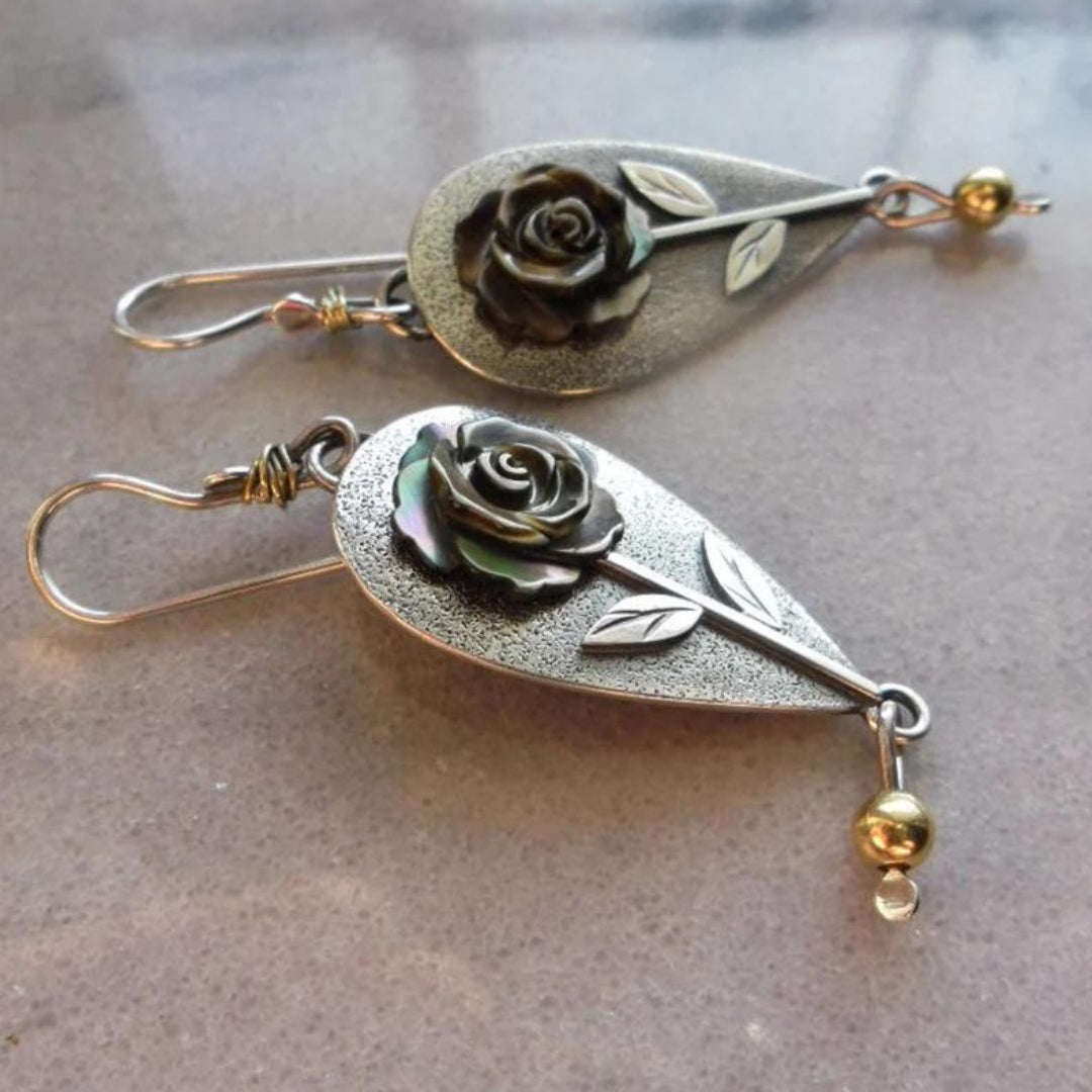 Boucles d'oreilles Boho Rose en argent