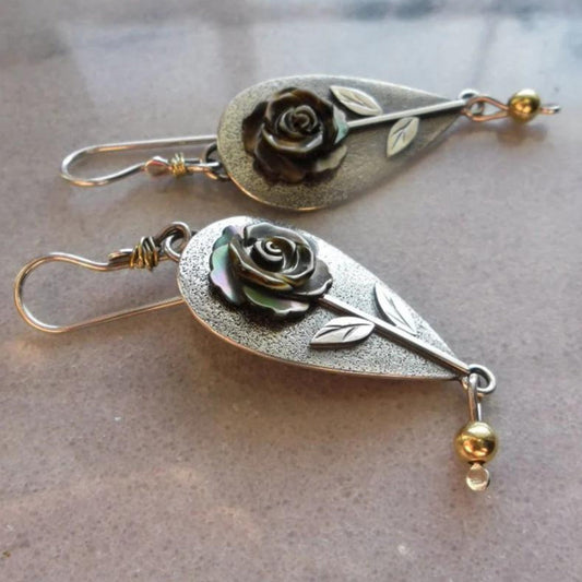 Boucles d'oreilles Boho Rose en argent