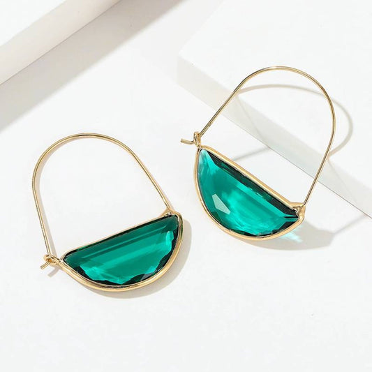 Vintage Turquoise Glass Earrings-Lydieannejewelry