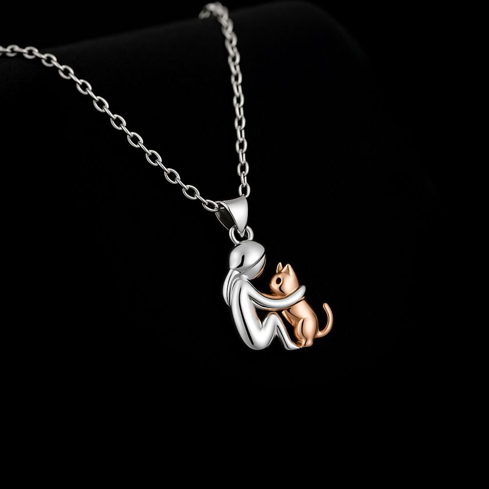 Collier pendentif Cat Hug avec boucles d'oreilles en bonus – Offre à durée limitée