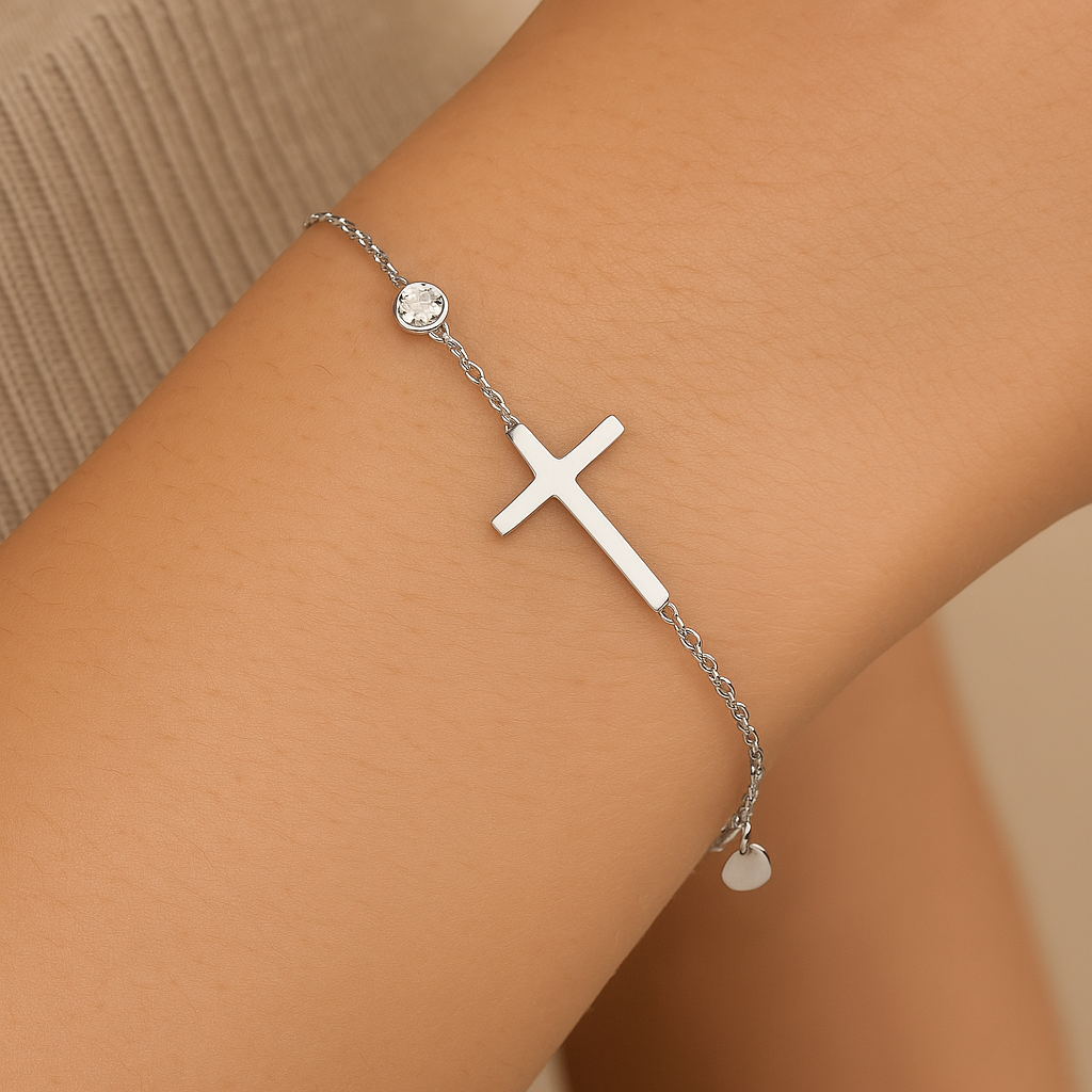Bracelet cœur en argent Faith - Lydieannejewelry