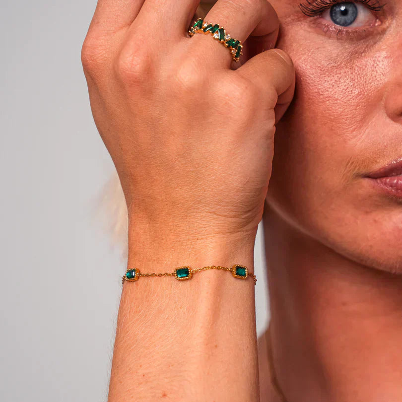 Bracelet Trinity Émeraude - Lydieannejewelry