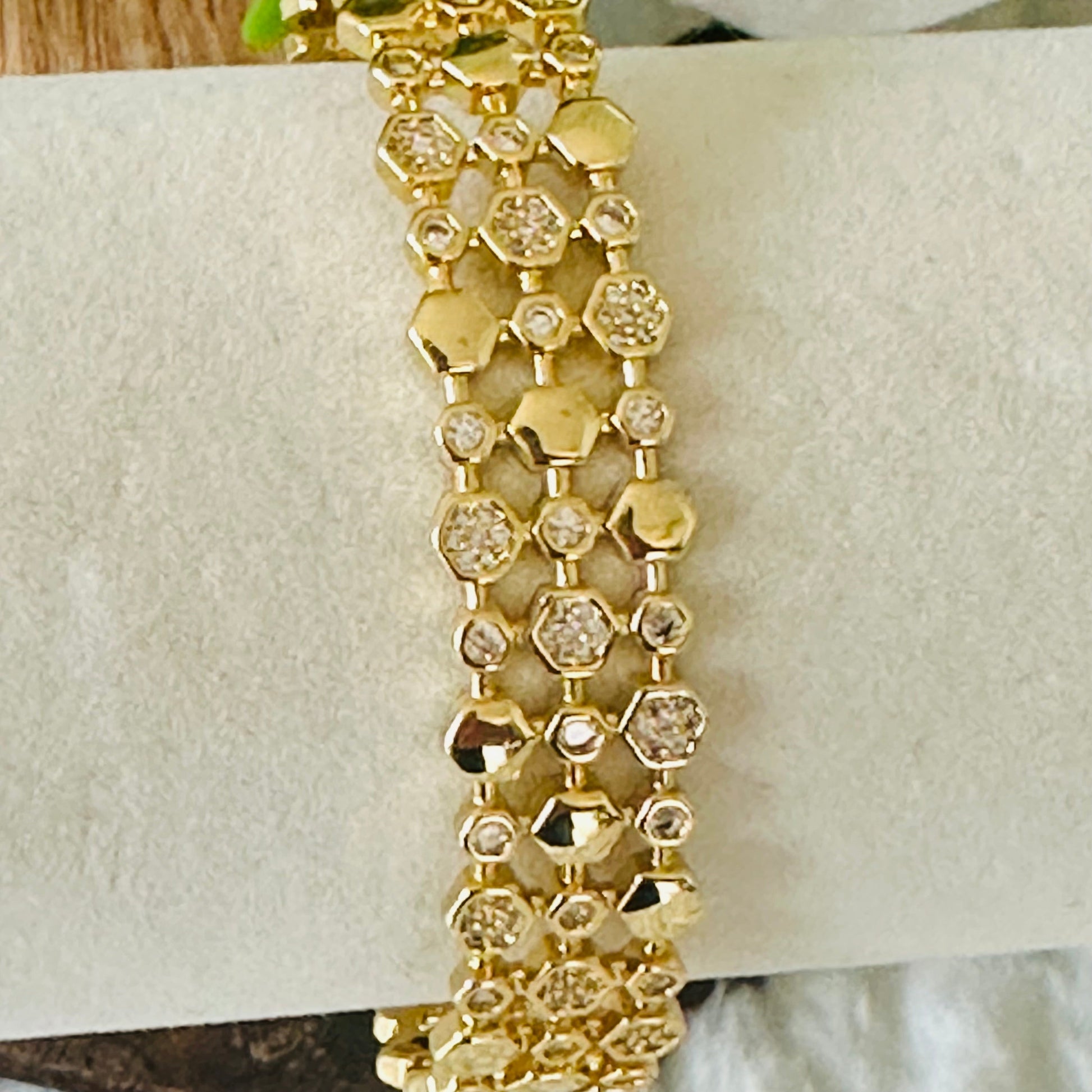 Bracelet manchette hexagonal Gavriella - Lydieannejewelry