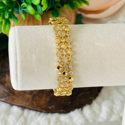 Bracelet manchette hexagonal Gavriella - Lydieannejewelry