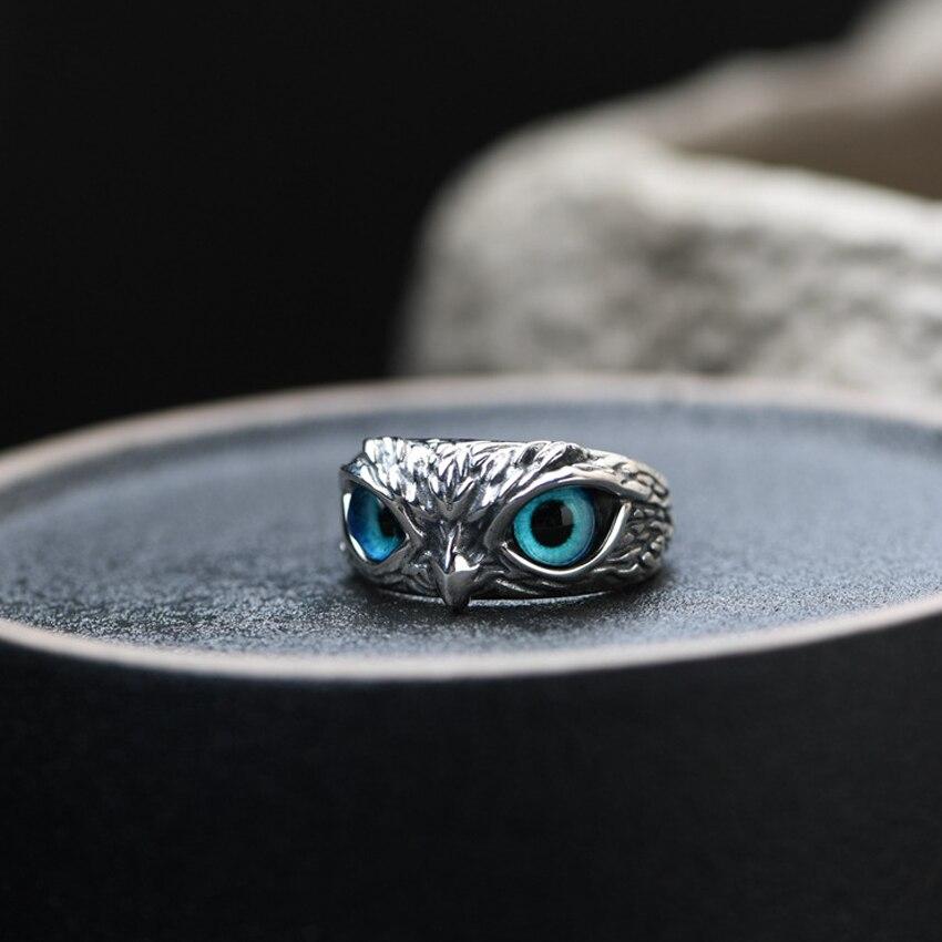 Bague ajustable « Owl of Good Luck » en argent et opale