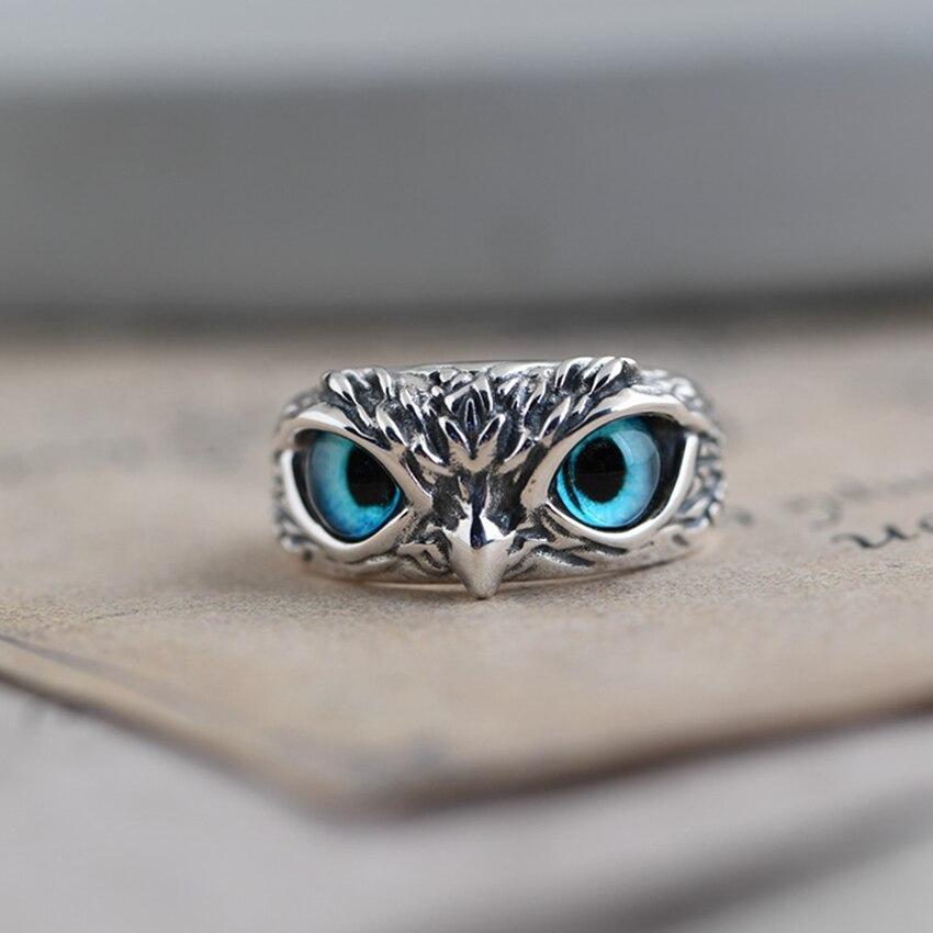 Bague ajustable « Owl of Good Luck » en argent et opale